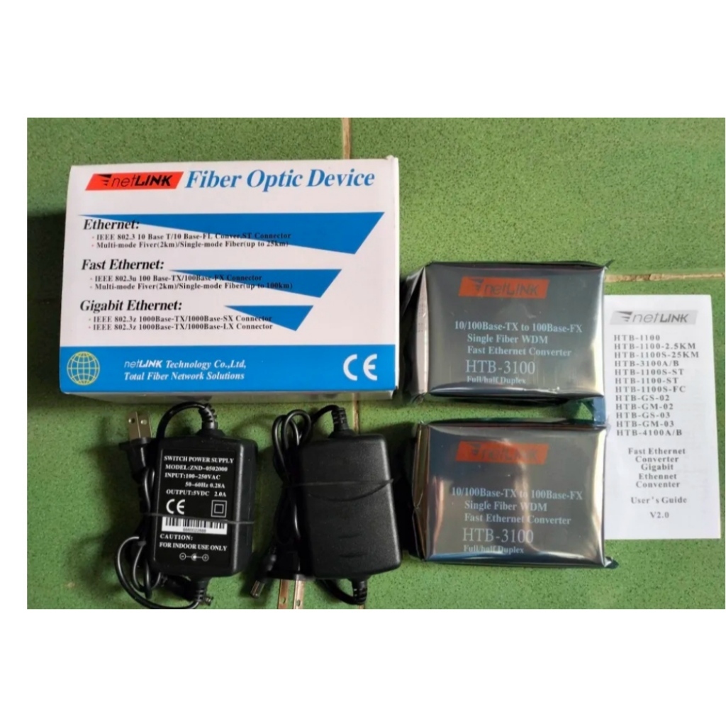 Bộ Converter Quang Netlink HTB-3100/AB (Gồm2 converter,2nguồn)