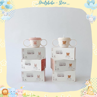 CỐC TẬP UỐNG KÈM NẮP SNACK CHO BÉ STRAW & SNACK CUP DOTTODOT x TGM