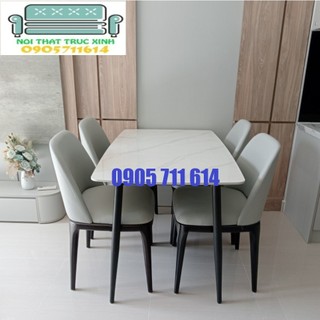 Bộ bàn ăn 4 ghế+bàn đá ceramic