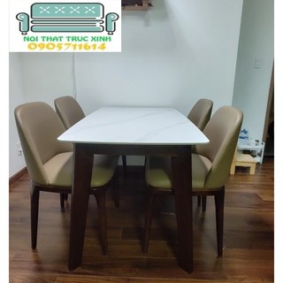 Bộ bàn ăn 4 ghế+ bàn đá ceramic