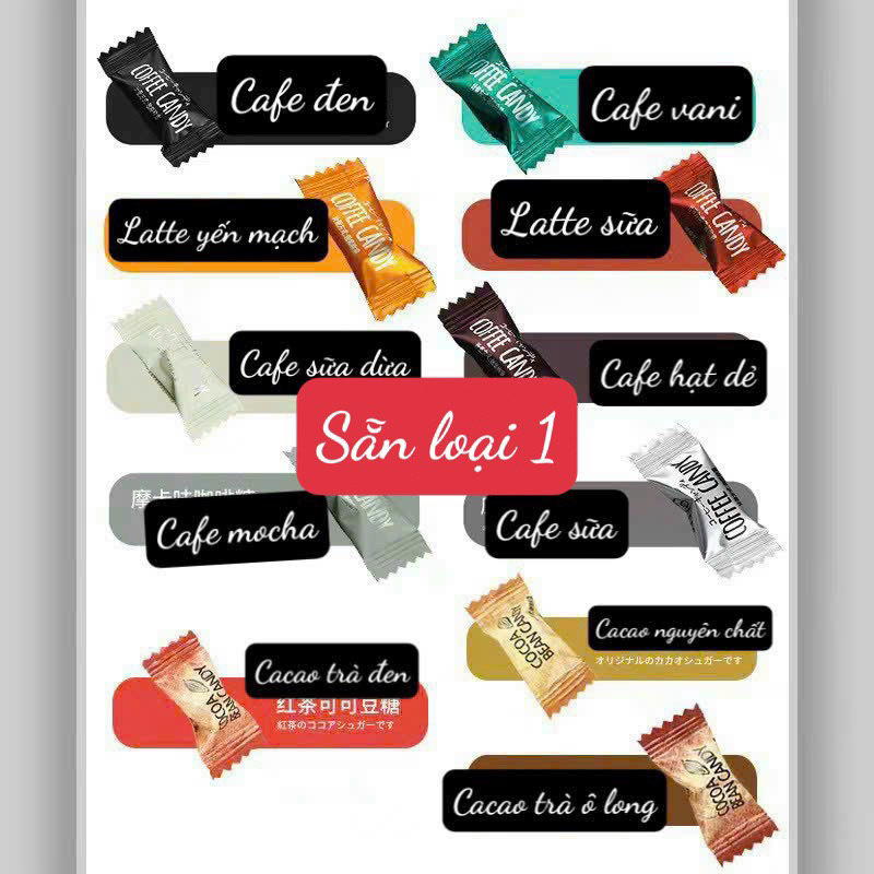 Siêu hót  500gr  KẸO CÀ PHÊ KHÔNG ĐƯỜNG GIẢM CÂN COFFEE CANDY PAMIRITER