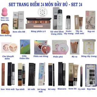 (Bán Buôn Sỉ) Bộ trang điểm 24 món chất ngất: Kem BB+Phấn phủ+Phấn mắt+Mascara+Kẻ mày+Kẻ mắt+... Set Trang Điểm Set24