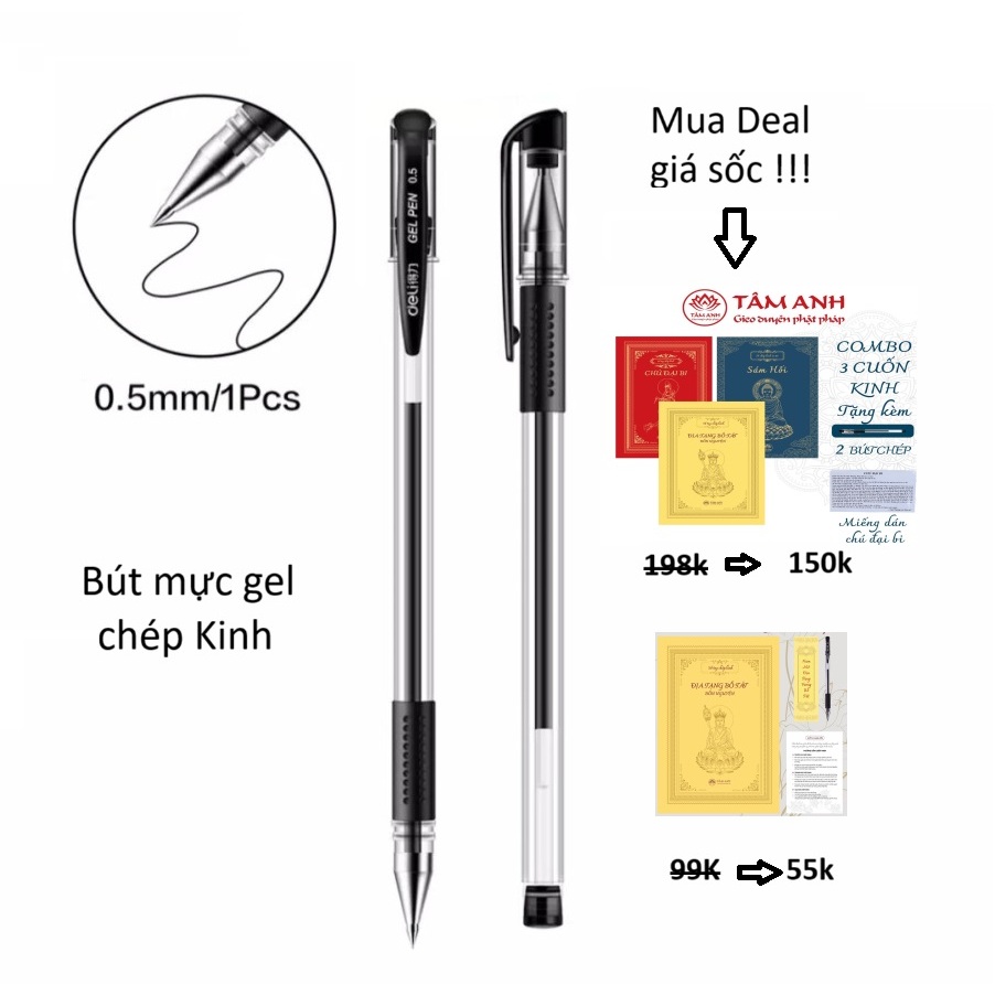 Bút chép Kinh Phật- Bút gel không nhòe mực đen- Các bạn nên đặt tối thiểu 10 chiếc nhé
