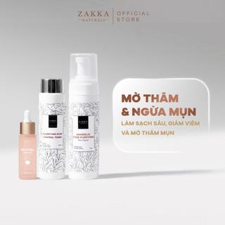 Bộ Ba Sữa rửa mặt Mandelic 185g Toner Mandelic 150ml và Serum B3 15ml Sáng Da Hạn Chế Mụn Zakka Naturals