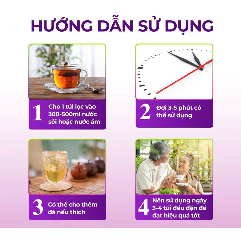 Trà tía tô okashi Nhật Bản thành phần thảo dược cải thiện gút, khớp tê bì tay chân 60 túi lọc