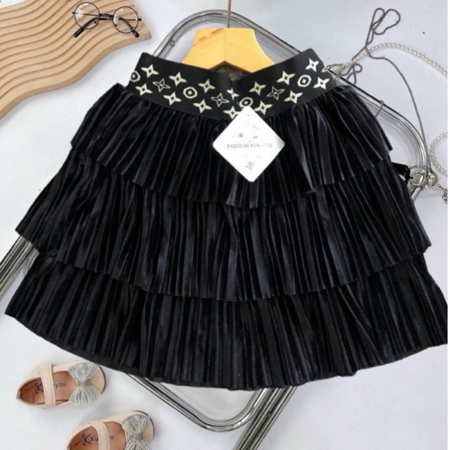 chân váy nhung mềm 3 tầng xịn xò cho bé gái