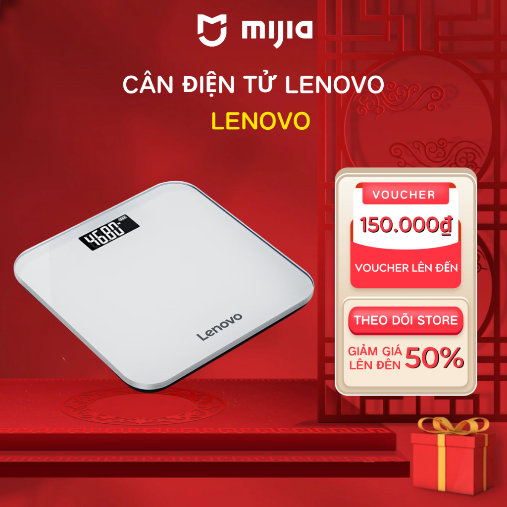 Cân điện Tử Lenovo - Cân Hiển Thị Chính Xác, Kiểm Tra Thông Số Sức Khỏe, Mặt Kính Tráng Gương Sang Trọng-Mijia