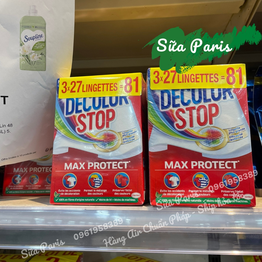 Giấy giặt chống phai màu và làm sạch quần ao Decolor stop_Sữa Paris Aderma