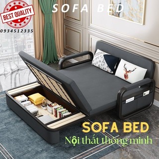 Giường ngủ sofa gấp gọn thành ghế sofa. Sofa giường đa năng có ngăn chứa đồ. Tặng kèm 2 gối .