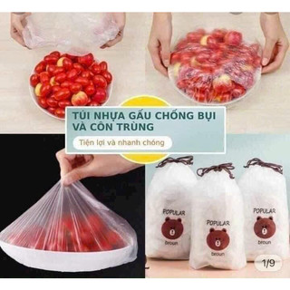 Sét 100 màng bọc thực phẩm túi gấu có chun co giãn
