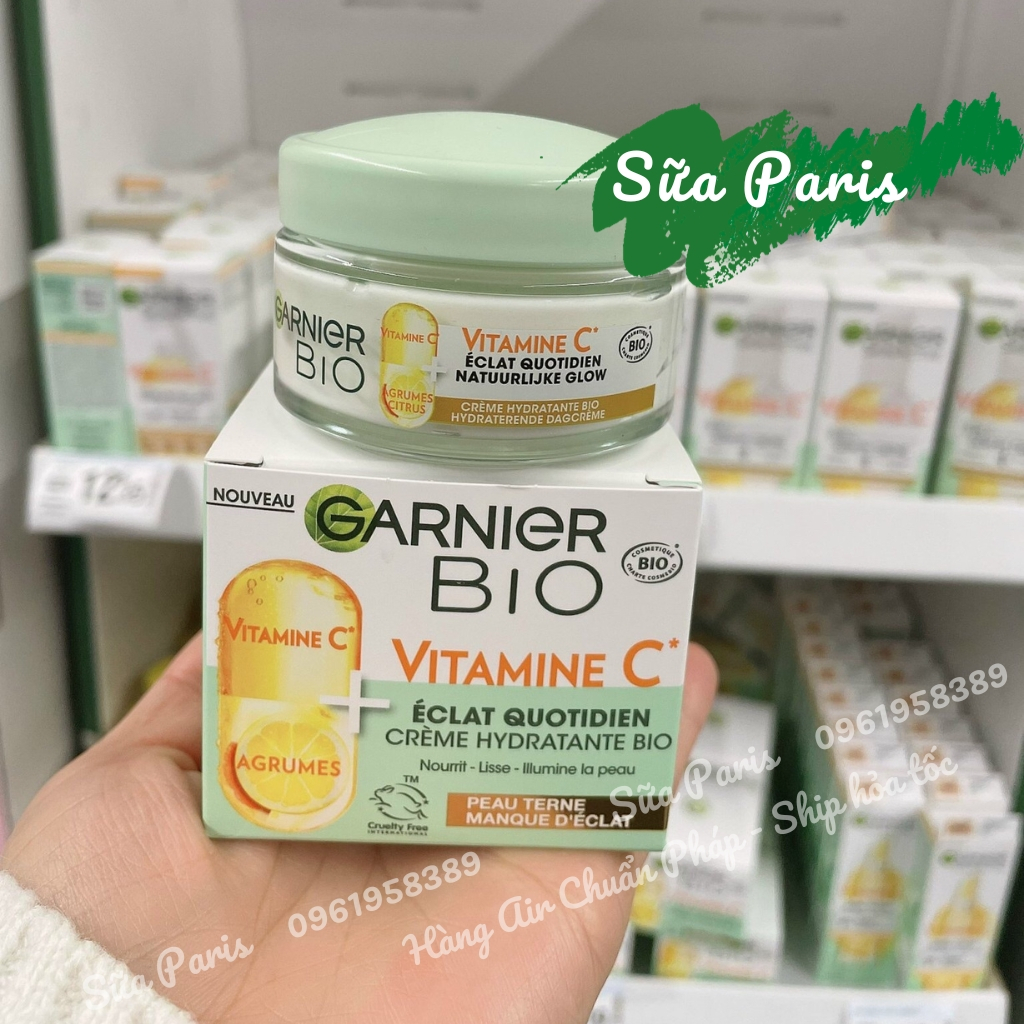 Kem Garnier Vitamine C hữu cơ giúp dưỡng mềm và làm sáng da_Sữa Paris Aderma