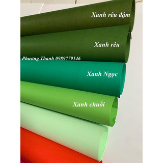 Giấy Mỹ thuật tone xanh lá, 70g, loại mỏng, khổ 50x70cm