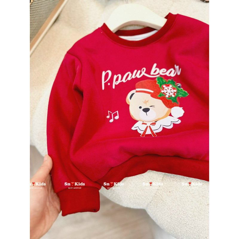 Áo nỉ 2 da noel 2 màu cho bé