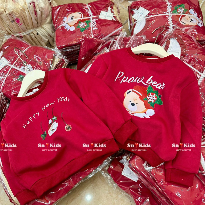 Áo nỉ 2 da noel 2 màu cho bé