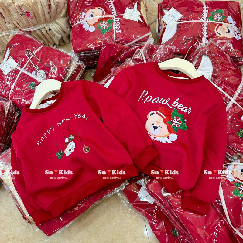 Áo nỉ 2 da noel 2 màu cho bé