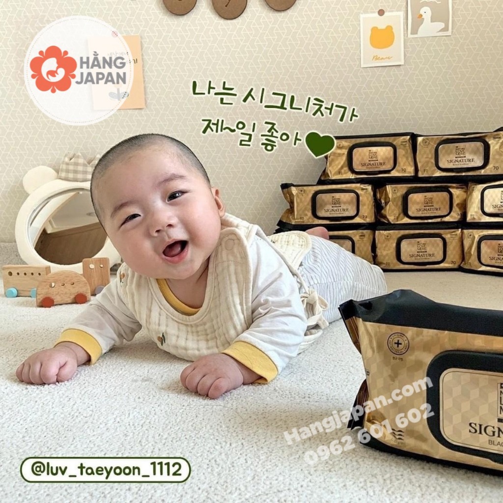 Khăn ướt Nature Love Mere cao cấp, an toàn kháng khuẩn chiết xuất từ đậu đen cho bé có nắp màu vàng