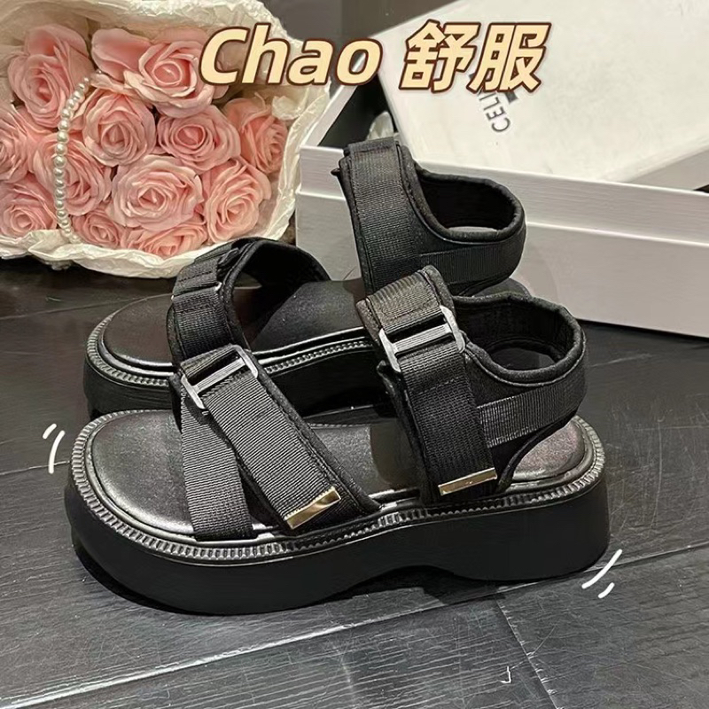Sandal nữ đi học đế cao quai ngang đan chéo nhau Hàng Quảng Châu loại 1 #A11