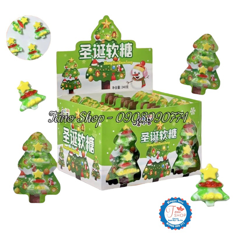 Một vỉ kẹo dẻo hình cây thông Noel cho bé - Hongkong | Ăn vặt ngon rẻ Tano