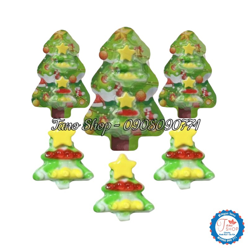 Một vỉ kẹo dẻo hình cây thông Noel cho bé - Hongkong | Ăn vặt ngon rẻ Tano