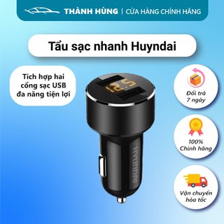 Tẩu sạc nhanh⚡️hàng chính hãng⚡️ huydai - hy 36c, tẩu sạc ô tô, xe hơi tích hợp hai cổng ,