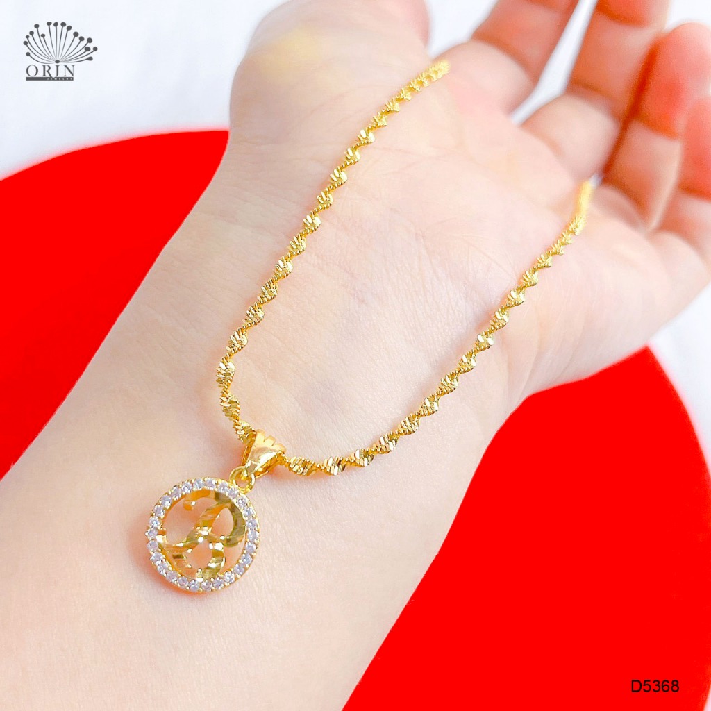 Dây chuyền xoắn mặt chữ theo tên đính đá thiết kế cao cấp Orin D5368