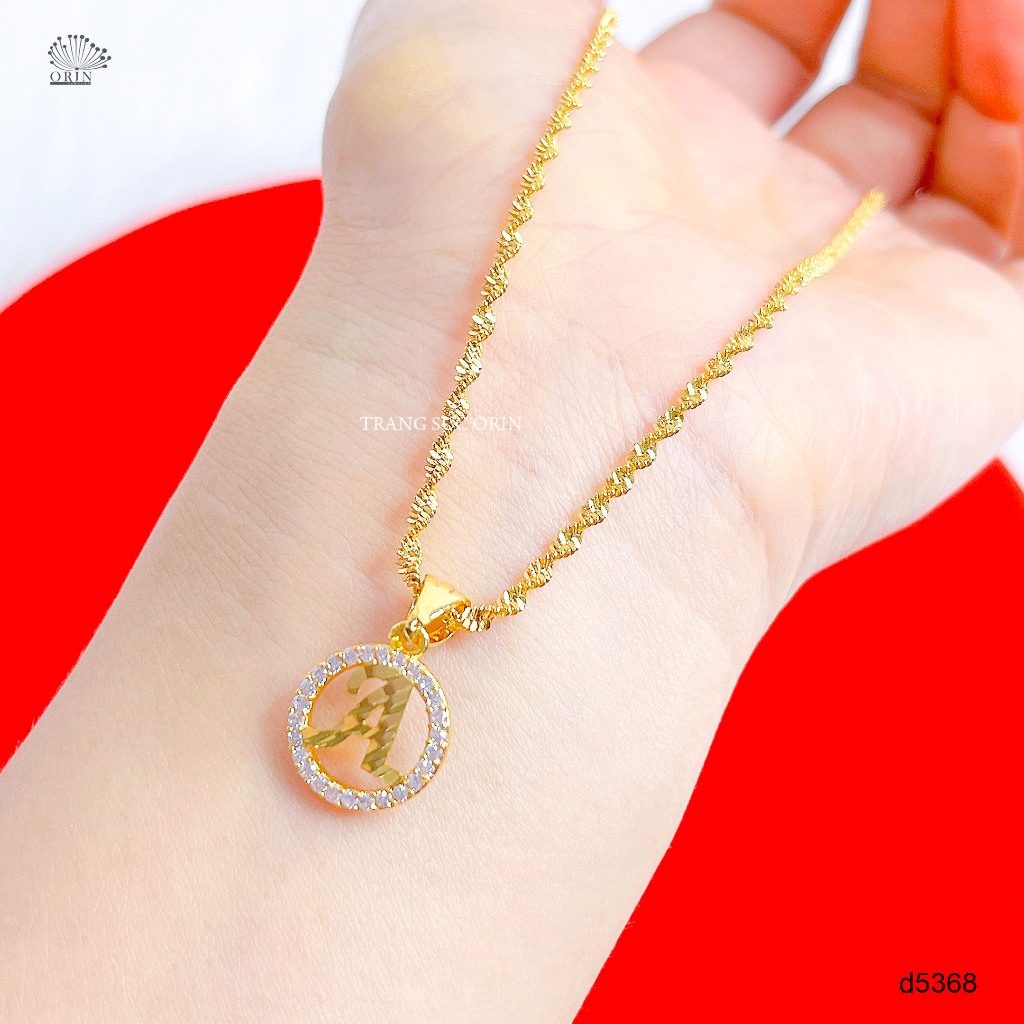Dây chuyền xoắn mặt chữ theo tên đính đá thiết kế cao cấp Orin D5368