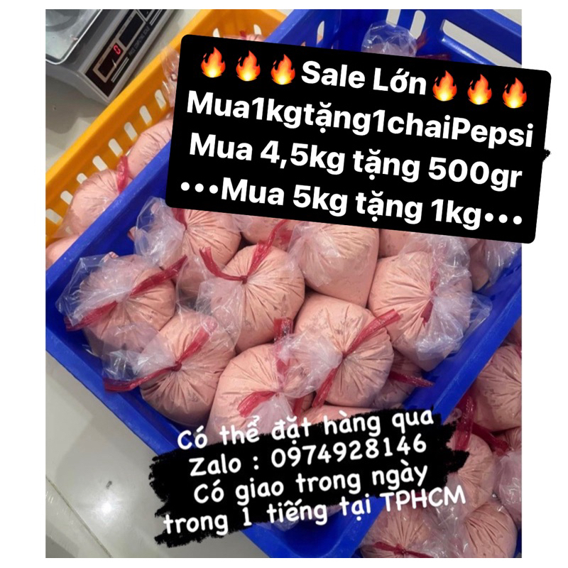 (Mua 1kg tặng 1 chai Pepsi)(Giao trong ngày) Giò Sống (mọc) nhà làm hợp với mọi món ăn trong gia đình (500gr-1kg)