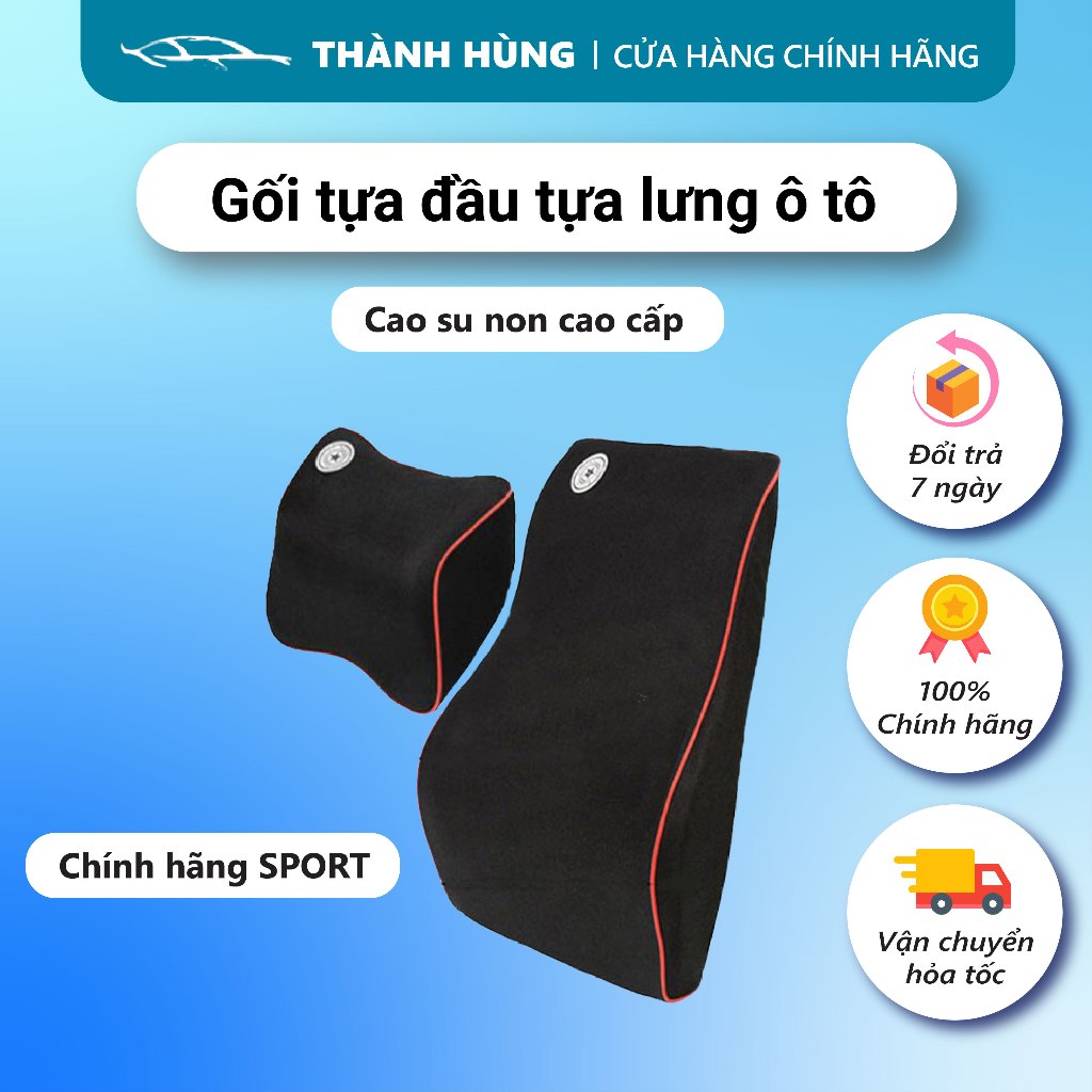 Gối Tựa Đầu, Tựa Lưng⚡️NGỒI LÀ SƯỚNG⚡️ Cao Su Non Cao Cấp,Tạo Cảm Giác Êm Ái,Thoải Mái Nhất ,