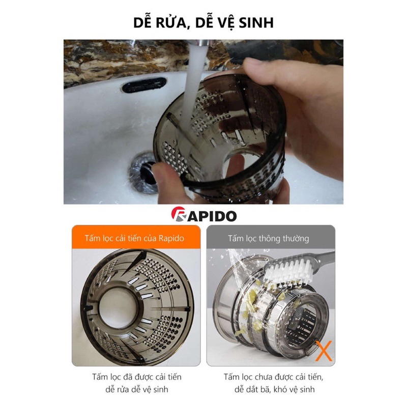 Máy ép chậm Mini Rapido RSJ120