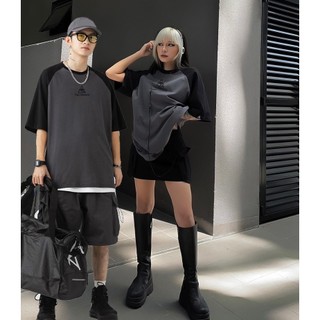  Áo Raglan Áo Thun Tay Lỡ Phối Tay TALISMAN Unisex In Logo Chữ Cao Su Chất Liệu Cotton 5 Màu 