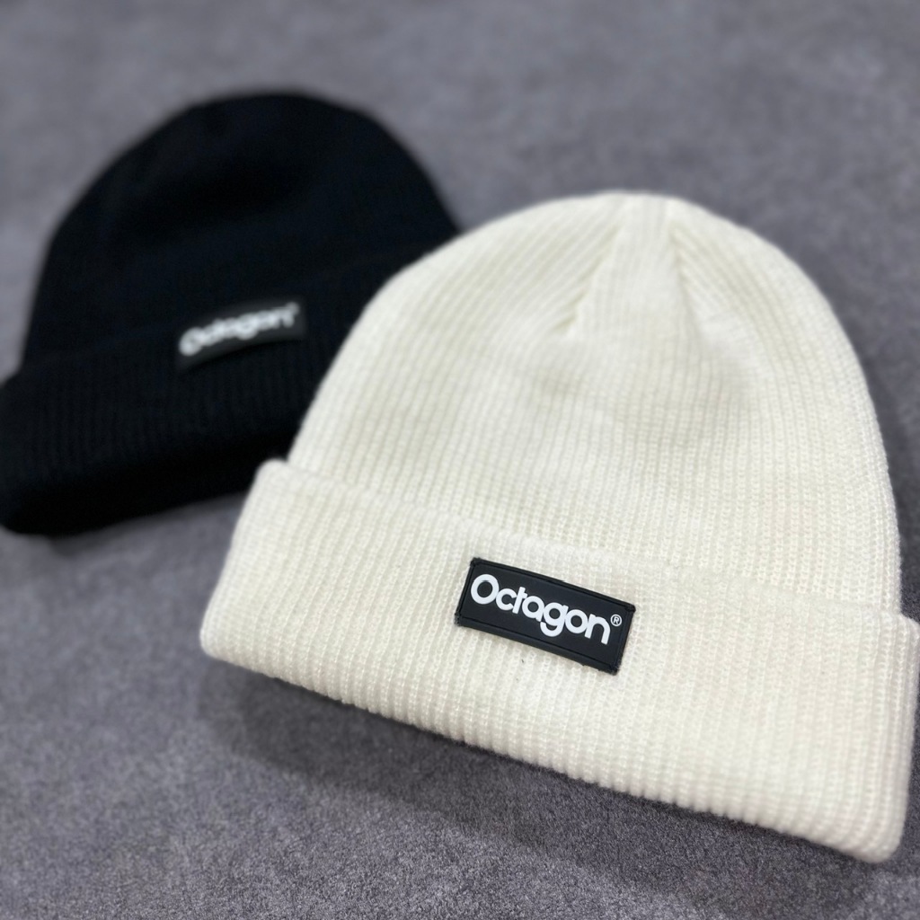 Mũ Len Beanie Dệt Kim Unisex Phong Cách Hàn Quốc Octagon