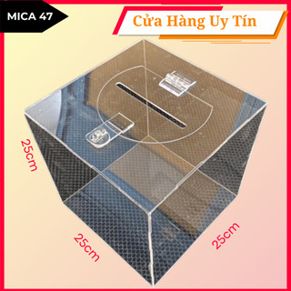 Thùng Phiếu Mica bốc thăm cho sự kiện event 25x25x25 (cm) hàng tự ráp