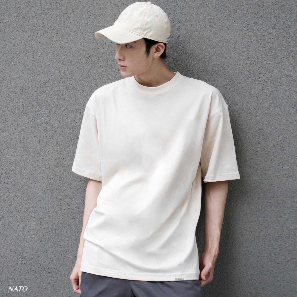 Áo Phông Rộng Tay Lỡ TEE 280GSM Cotton Oversize Thun Trơn Nam Nữ Unisex Freesize Cổ Tròn Cao Cấp Local Brand NATO