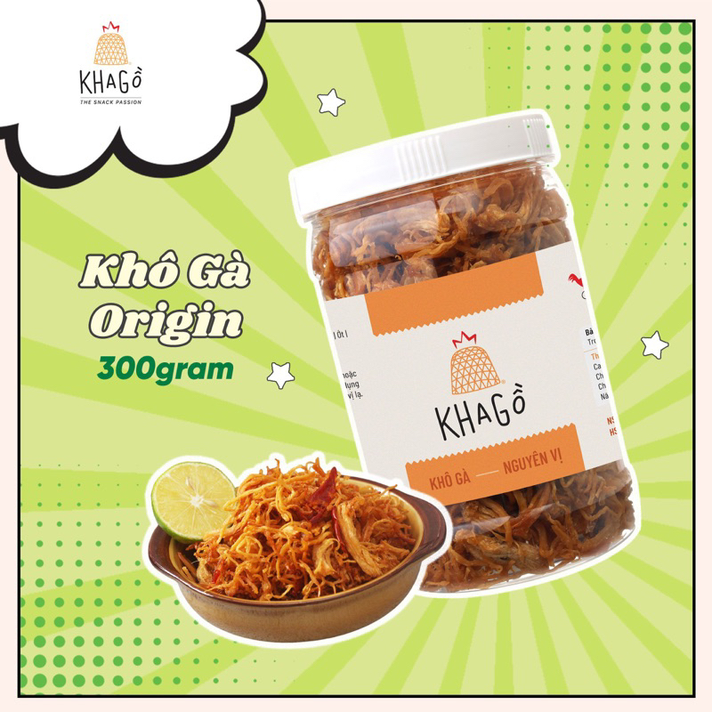KHÔ GÀ NGUYÊN VỊ 300gr | KHA GỒ | Không lá chanh, không bơ tỏi |  Ăn Vặt Văn Phòng, Du Lịch, Tết, Sài Gòn Ngon