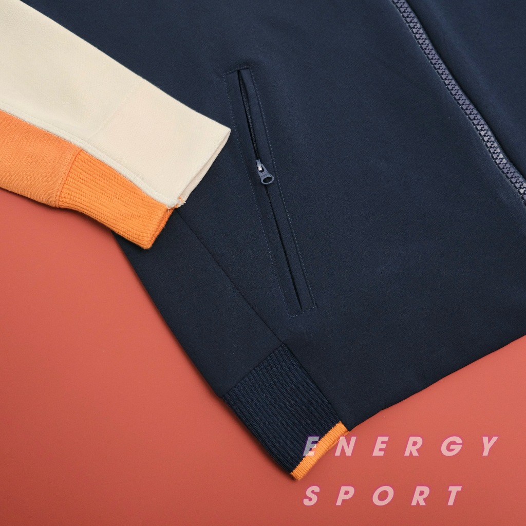 Áo Khoác Bomber Thể Thao Unisex Adidas VRCT Jacket Kem/Navy - DX8408