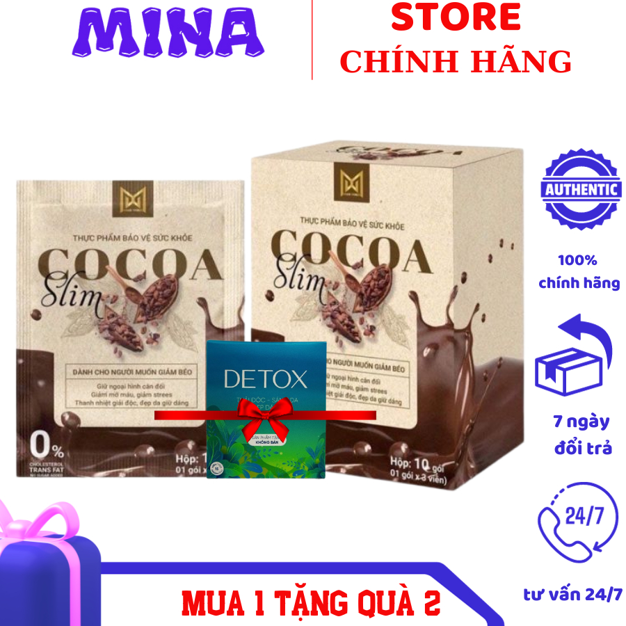 Giảm cân Cocoa Slim Mẫu Mới Thảo Mộc Hỗ Trợ Giảm Béo Cấp Tốc An Toàn