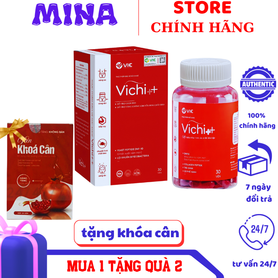 Giảm cân Vichi ++ viên uống thảo mộc tư nhiên an toàn chính hãng dành cho cơ địa khó giảm