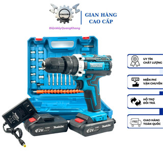 Máy khoan pin cầm tay Makita 72v, máy bắn vít 3 chức năng khoan tường, bắn vít, khoan sắt tặng phụ kiện 24 chi tiết