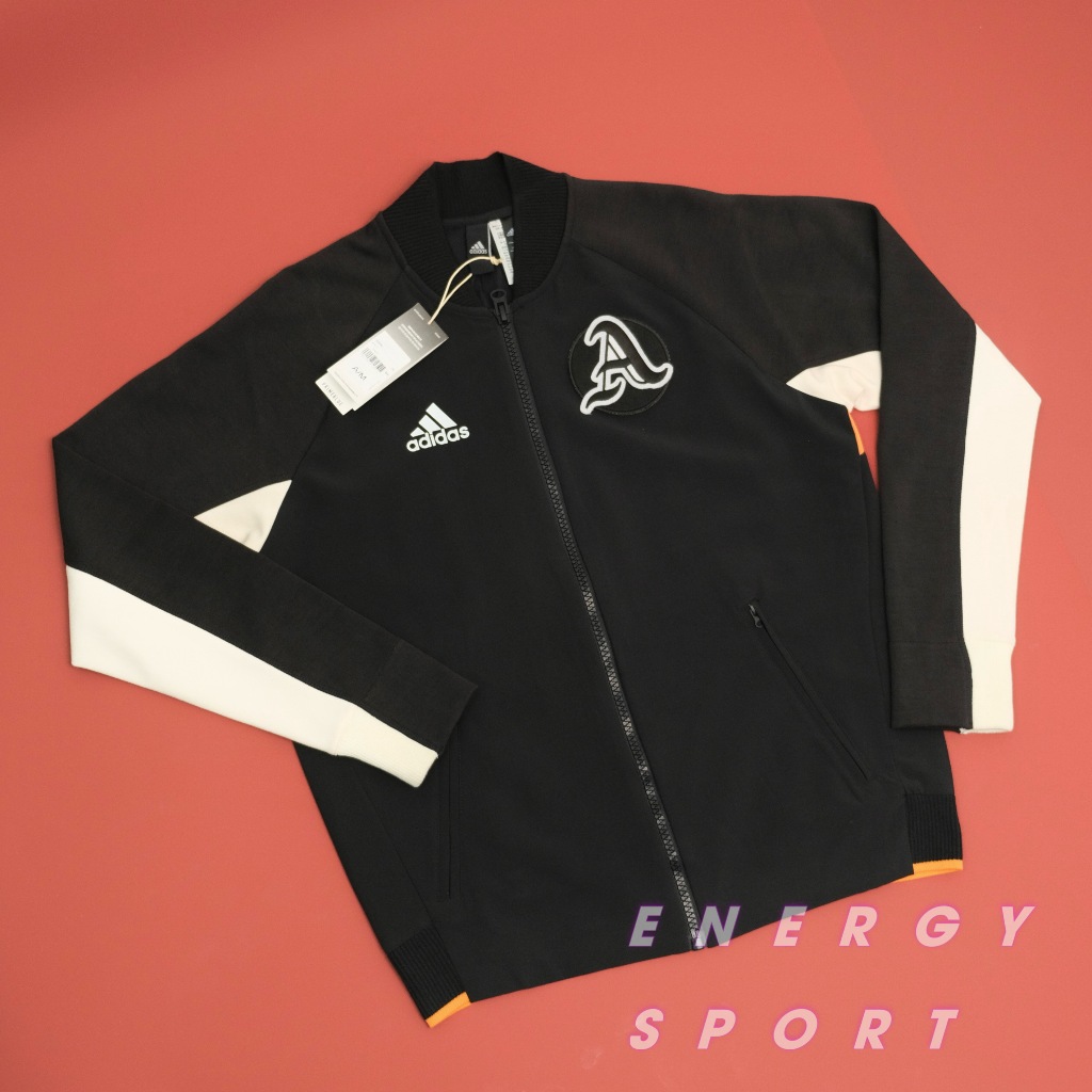 Áo Khoác Bomber Thể Thao Unisex Adidas VRCT Jacket Đen/Cam - EA0372