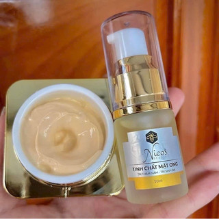 Combo kem face men gạo nicos + serum tinh chất mật ong nicos - boss thanh nhi nikos