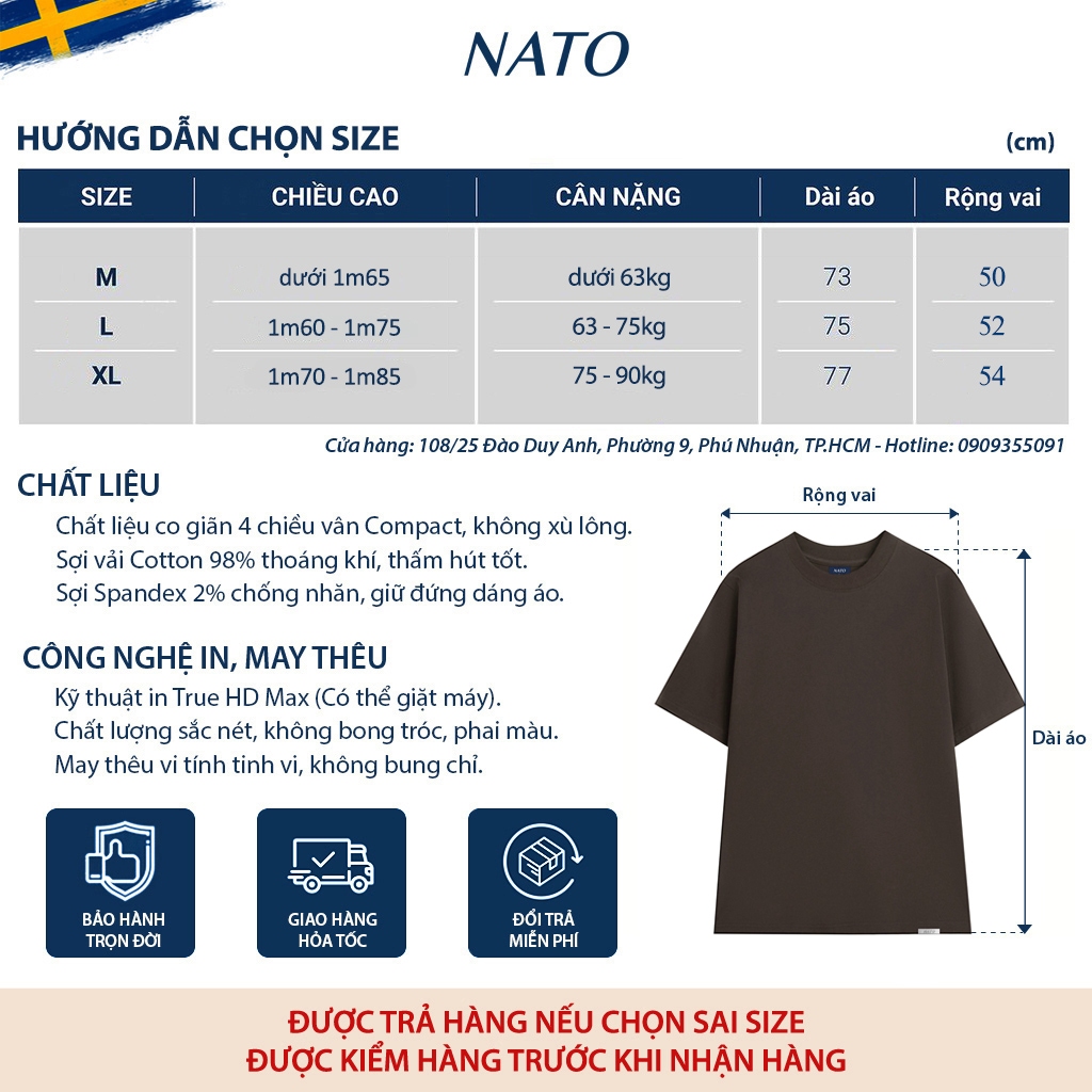 Áo Phông Rộng Tay Lỡ TEE 280GSM Cotton Oversize Áo Thun Trơn Nam Nữ Unisex Freesize Cổ Tròn Cao Cấp Local Brand NATO