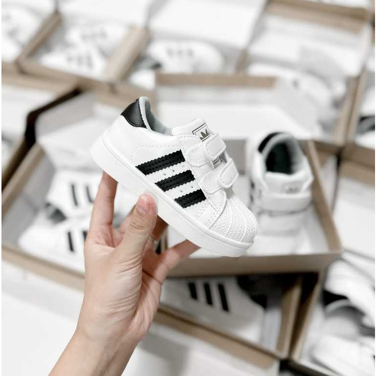 Full Bill Box_Giày Kids Adidas 3 Sọc Khóa Dán,Tiện Dụng,  Thời Trang Hottrend Dành Cho Bé.Linhkids_QCCC