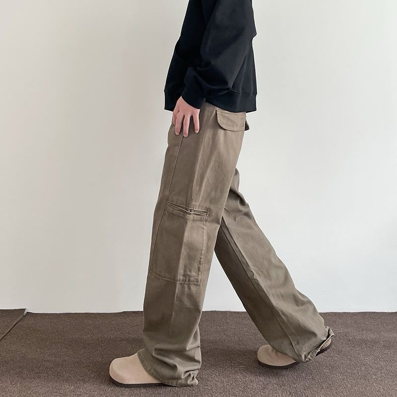 BROWN TROUSERS - Quần nam ống suông basic trendy