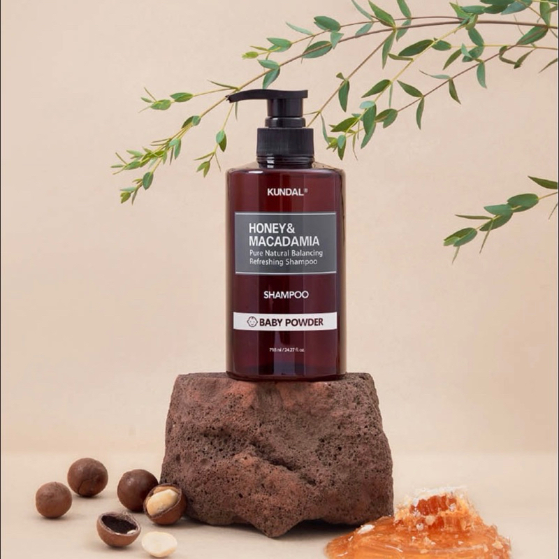 Dầu Gội Kundal Honey & Macadamia Shampoo - Baby Powder Hương Phấn Em Bé 718ml