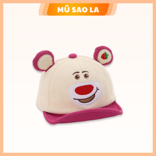 Mũ lưỡi trai mềm Gấu dâu dễ thương cho bé