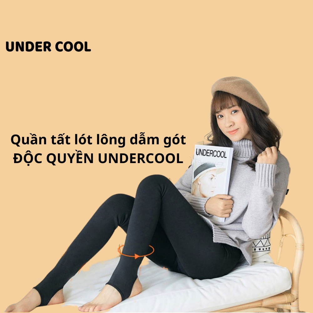 Quần tất giữ nhiệt nữ lót lông UNDERCOOL co dãn màu da đen siêu ấm mùa đông cực ấm đại hàn