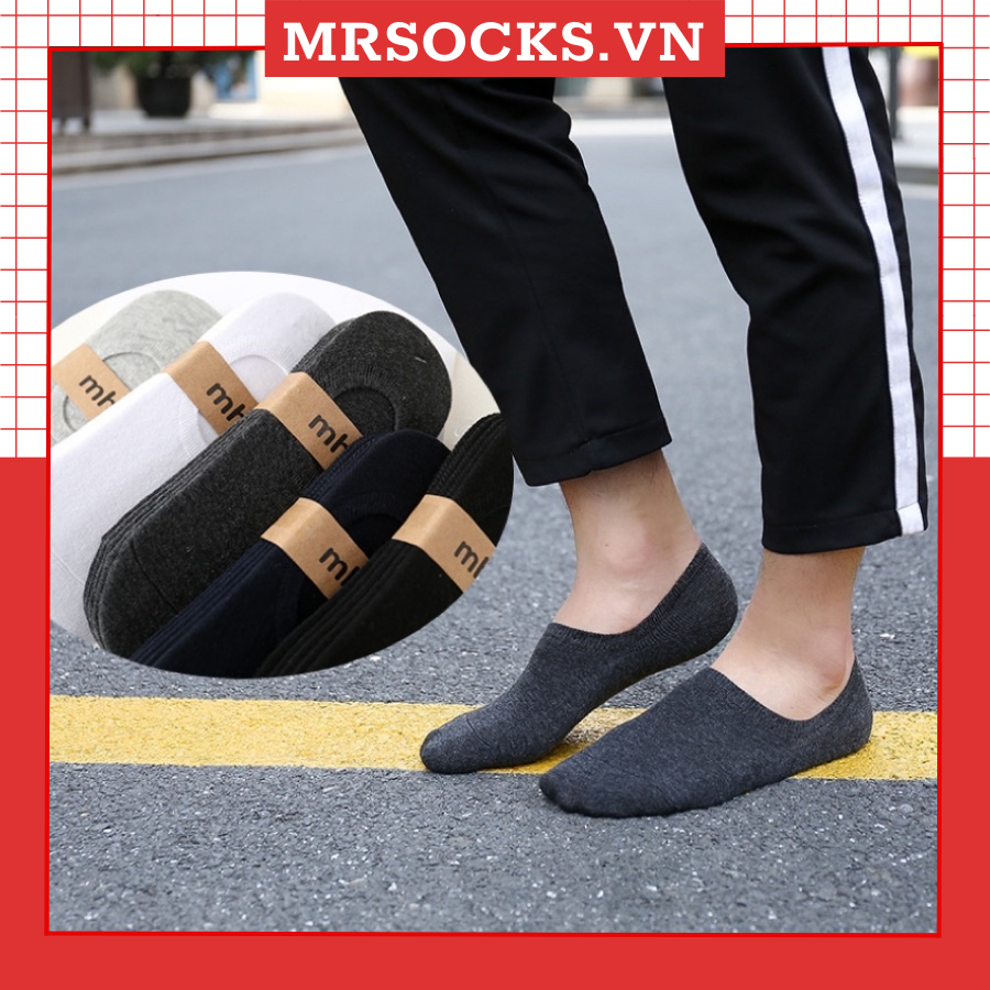 Vớ lười nam trơn cotton cao cấp có silicon chống tuột gót mang dưới mắt cá chân MRSOCKS VL008