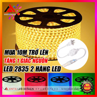 Dây đèn led 2 hàng 2835 siêu sáng chuyên dùng quấn cây, hắt trần, trang trí sử dụng ngoài trời điện áp 220V