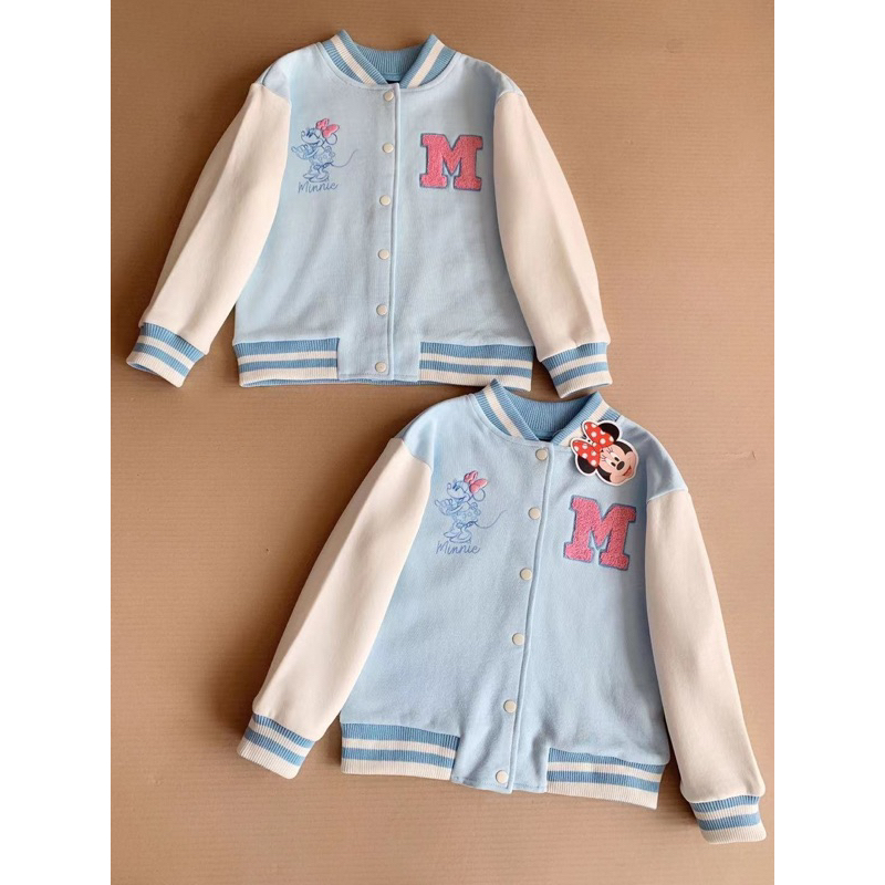 Áo khoác nỉ bomber cúc bấm bé gái Disney du xịn