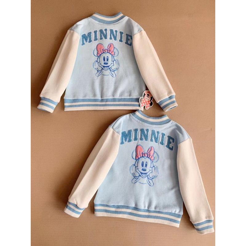 Áo khoác nỉ bomber cúc bấm bé gái Disney du xịn